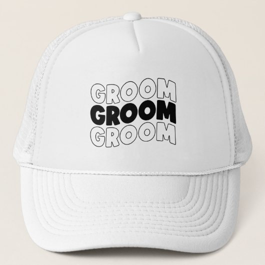 Coole Bruidegom woordkunst Trouwfeest Trucker Pet (Voorkant)