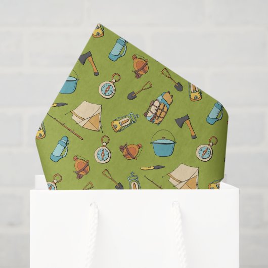 coole camping tegel patroon feestje  tissuepapier (Cadeauzakje)