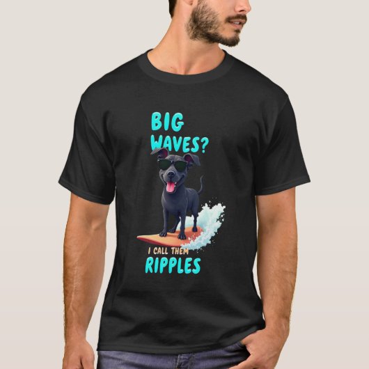 Coole Cane Corso Surfende Hond T-shirt (Voorkant)