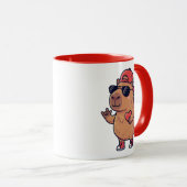 Coole Capybara ASL I Love You Gebaar Valentijn Mok (Voorkant rechts)