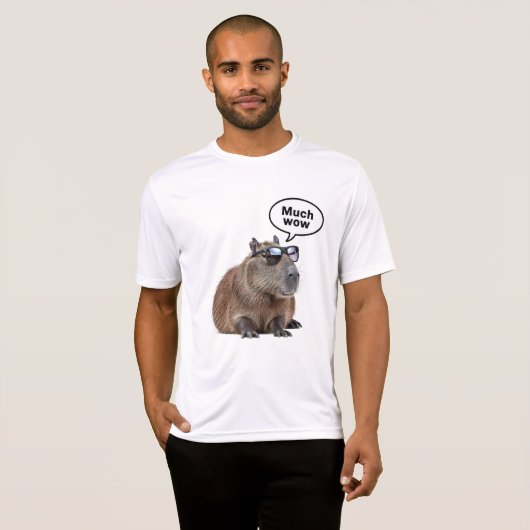 Coole Capybara foto Zonnebril-dragende Capybara T-shirt (Voorkant volledig)