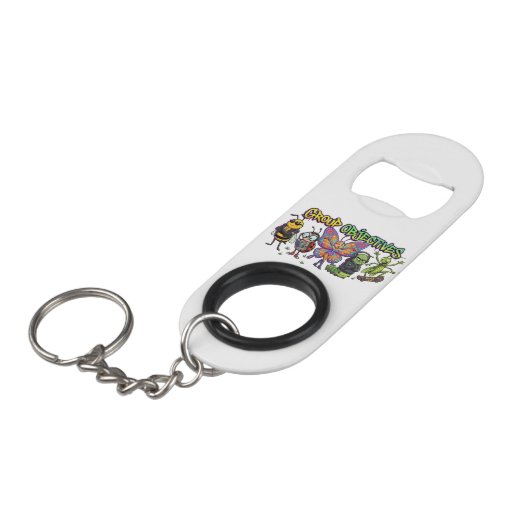 Coole Cartoon Bug Squad Graffiti - Groepsdoelstell Mini Flessenopener (Voorkant Gekanteld)