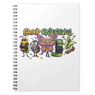 Coole Cartoon Bug Squad Graffiti - Groepsdoelstell Notitieboek