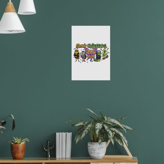 Coole Cartoon Bug Squad Graffiti - Groepsdoelstell Poster (Woonkamer 1)