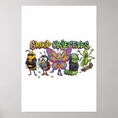 Coole Cartoon Bug Squad Graffiti - Groepsdoelstell Poster (Voorkant)