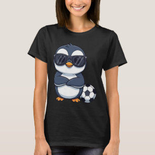 Coole Cartoon Pinguïn Voetbalspeler  T-shirt