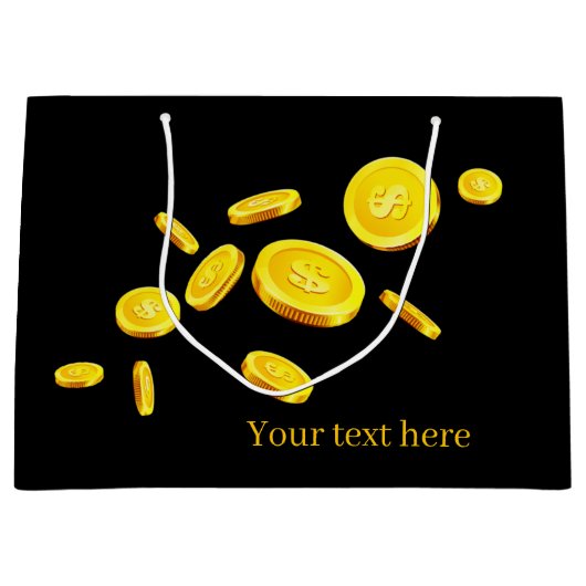 coole casino-munten toevoegen tekst groot cadeauzakje (Voorkant)