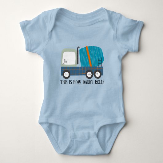coole cementtruck baby papa romper (Voorkant)