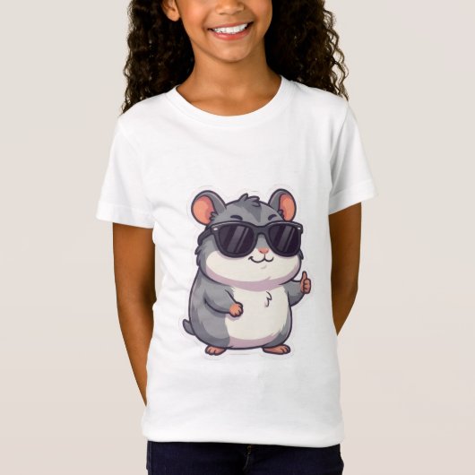 Coole Chibi Hamster met Zonnebril Grappige Meme Ki T-shirt (Voorkant)