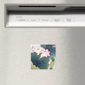 coole chinese lotus leaf roze bloem vlinder magneet (Insitu (Vaatwasser))