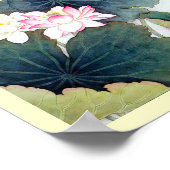 coole chinese lotus leaf roze bloem vlinder poster (Hoek)
