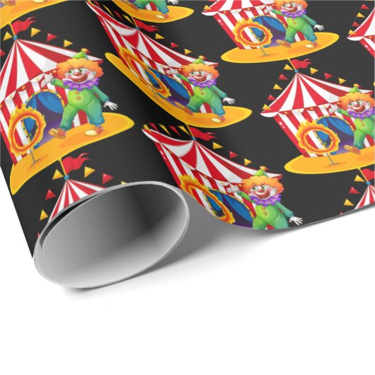 " coole circus clown " cadeaupapier (Rol Hoek)