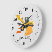 coole constructiemaker voegt naam toe grote klok (Hoek)