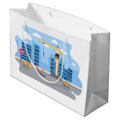 coole constructiezone Grote Gift Bag Groot Cadeauzakje (Achterkant Gekanteld)