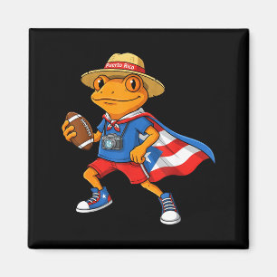 Coole coqui kikker puerto rico vlag grappig voetba magneet