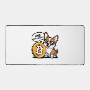 Coole Corgi Houdt van Cryptovaluta Bureaumat