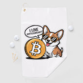 Coole Corgi Houdt van Cryptovaluta Golfhanddoek (Insitu)