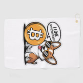 Coole Corgi Houdt van Cryptovaluta Golfhanddoek (Horizontaal)
