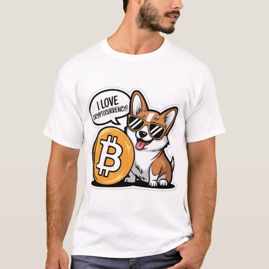 Coole Corgi Houdt van Cryptovaluta T-shirt (Voorkant)