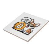 Coole Corgi Houdt van Cryptovaluta Tegeltje (Zijkant)