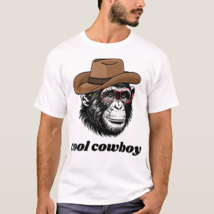 Coole Cowboy Chimpansee – Grappige Westerse Aap T-shirt