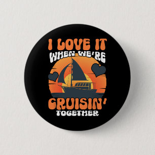 Coole Cruise Kunst Cruise Schip Koppel Familie Vak Ronde Button 5,7 Cm
