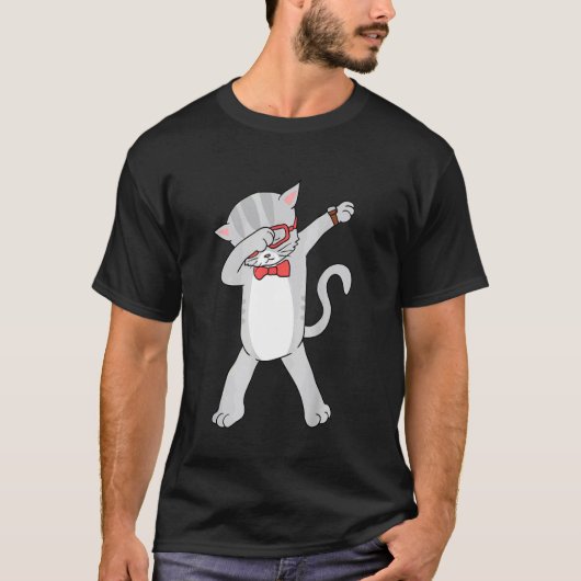 Coole Dabbing Kat, Grappige Stijl Katten T-shirt (Voorkant)