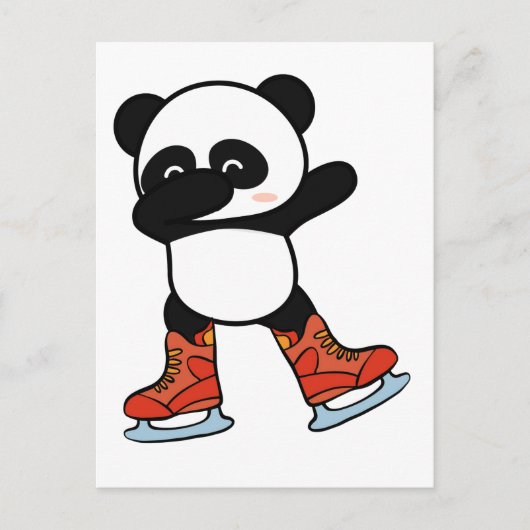 Coole Dabbing Panda op schaatsen Briefkaart (Voorkant)