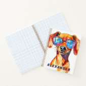 Coole Dachshund-hond Kinderen Gepersonaliseerd Notitieboek (Binnen)