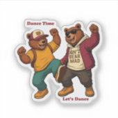 Coole dansende beren sticker (Voorkant)