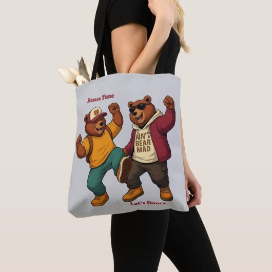 Coole dansende beren tote bag (Dichtbij)