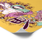 coole decoratieve Japanse samurai geisha kunst Poster (Hoek)