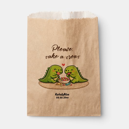 Coole dinosaurus eet snoep bedankzakje (Voorkant)