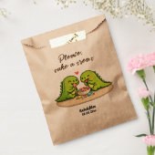 Coole dinosaurus eet snoep bedankzakje (Gezegeld)