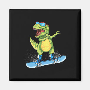 Coole dinosaurus snowboarden skiën dabben T Rex Sn Magneet
