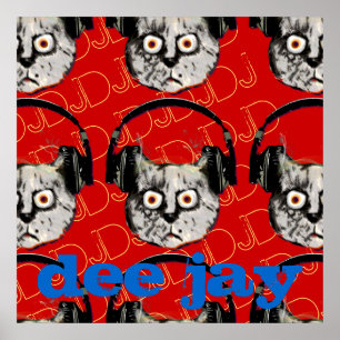 coole DJ-hoofdtelefoon Poster
