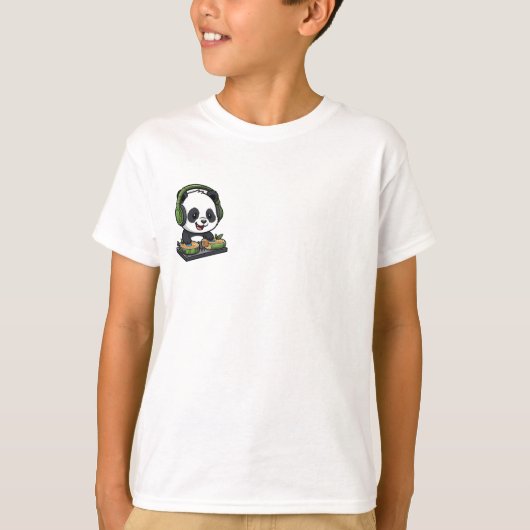 Coole DJ Panda Beats Kids T-shirt (Voorkant)