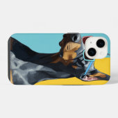 Coole Dobermann met zonnebril iPhone Hoesje (Achterkant horizontaal)