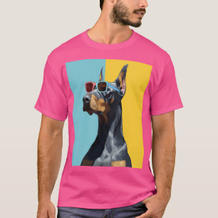 Coole Dobermann met zonnebril T-shirt