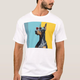 Coole Dobermann met zonnebril T-shirt