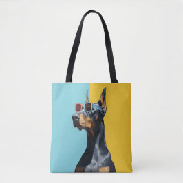 Coole Dobermann met zonnebril Tote Bag