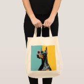Coole Dobermann met zonnebril Tote Bag (Voorkant (product))