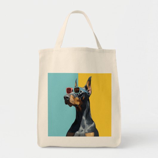 Coole Dobermann met zonnebril Tote Bag (Voorkant)
