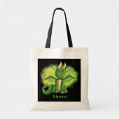 coole draken voegen naam kinder Canvas tas toe (Voorkant)