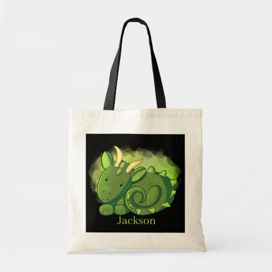 coole draken voegen naam kinder Canvas tas toe (Voorkant)