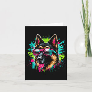 Coole Duitse Herdershond Graffiti Kunststijl Kerst Kaart