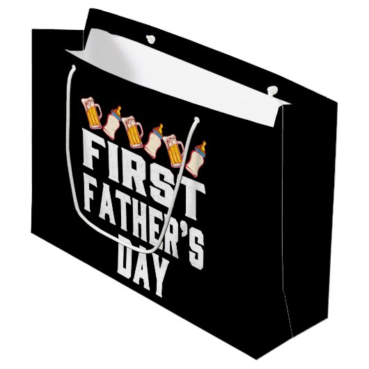 coole eerste Vaderdag woordkunst Groot Cadeauzakje (Voorkant Gekanteld)