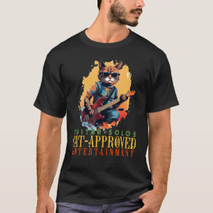 Coole elektrische gitaar kat voor Riffs en Rock'n T-shirt