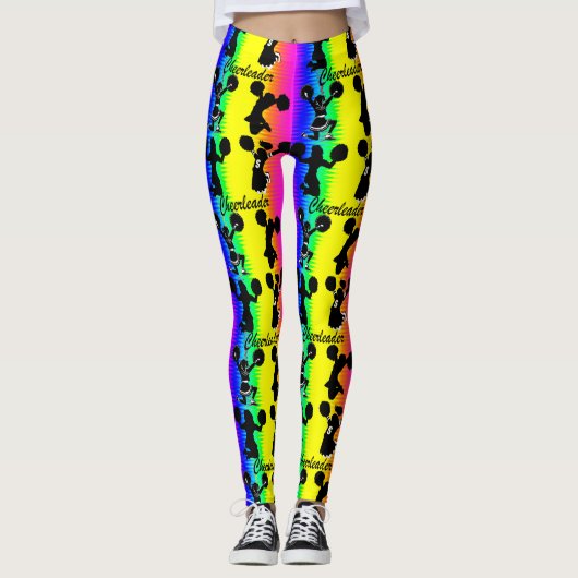 COOLE EN KLEURRIJKE REGENBOOG CHEERLEADER LEGGINGS (Voorkant)
