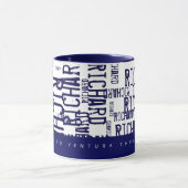 coole en moderne blauwe typografie ( naampatroon ) mok (Midden)